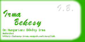 irma bekesy business card